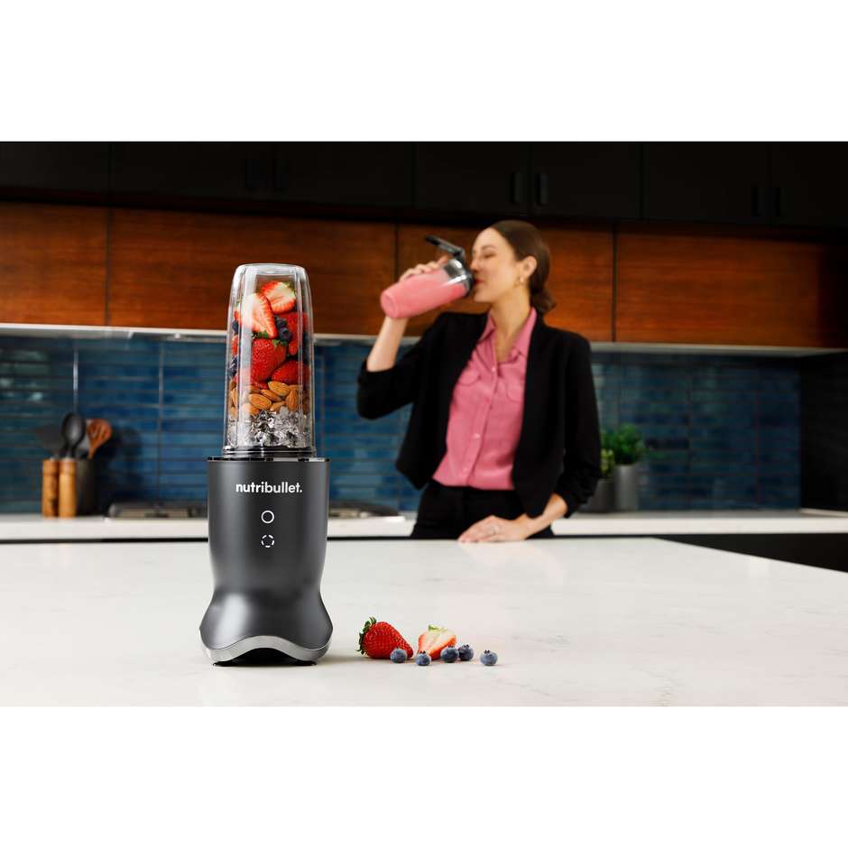 NutriBullet Ultra NB1206DGB Personal Blender 1200W con Bicchiere da 900ml Lame Titanio e Display Touch Grigio
