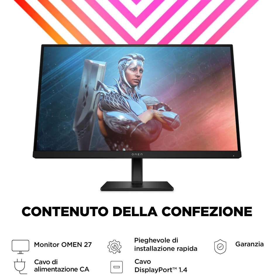 OMEN by HP 27 Monitor Gaming 27" Full HD 165Hz 1ms IPS FreeSync Premium HDR400 DisplayPort 2x HDMI Nero (780F9AA)