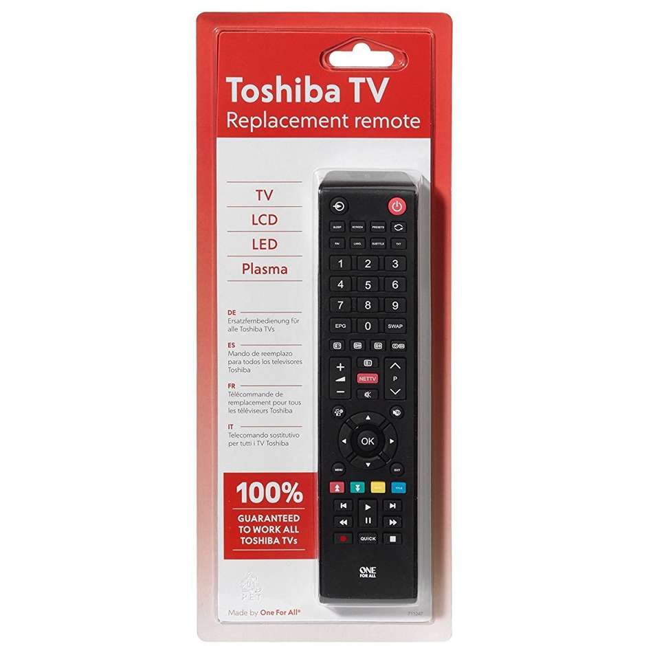 One For All URC1919 Telecomando Sostitutivo per TV Toshiba Nero