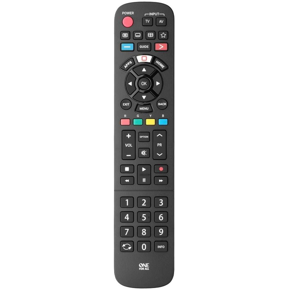 ONE FOR ALL URC4914 PANASONIC Telecomando Universale Smart TV Sostitutivo 1:1 Colore Black