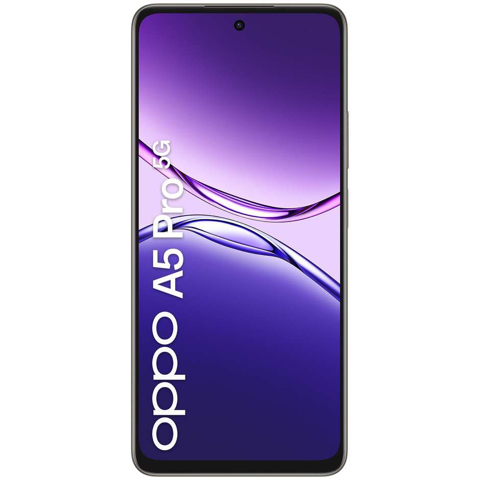 OPPO A5 Pro Smartphone 5G 6.67” Ram 8 GB Memoria 256 GB Colore Nero, Marrone