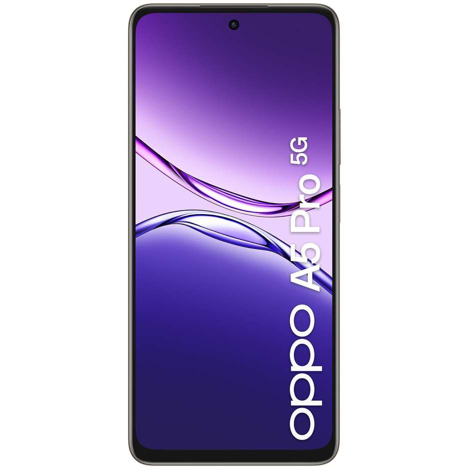 OPPO A5 Pro Smartphone 5G 6.67” Ram 8 GB Memoria 256 GB Colore Nero, Marrone