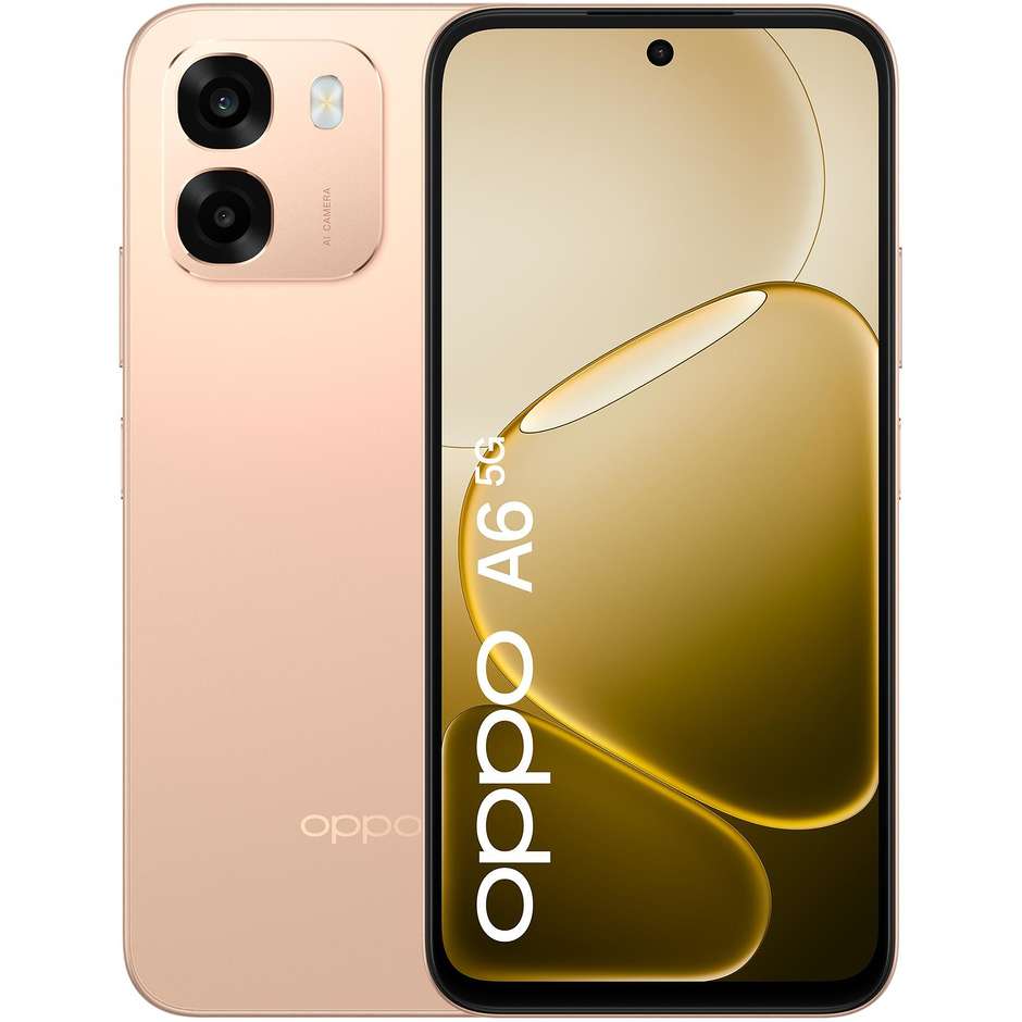 OPPO A6 Smartphone 5G 17,1 cm (6.75") 120Hz 6 GB 256 GB Doppia SIM 50 MP 6550 mAh Oro (Aurora Gold)