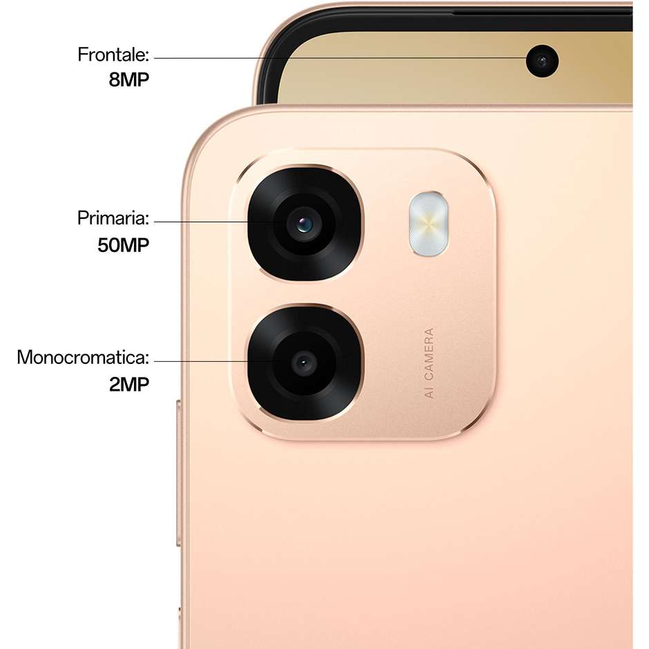 OPPO A6 Smartphone 5G 17,1 cm (6.75") 120Hz 6 GB 256 GB Doppia SIM 50 MP 6550 mAh Oro (Aurora Gold)