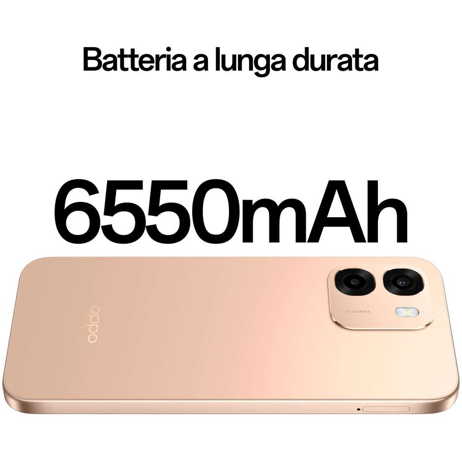 OPPO A6 Smartphone 5G 17,1 cm (6.75") 120Hz 6 GB 256 GB Doppia SIM 50 MP 6550 mAh Oro (Aurora Gold)