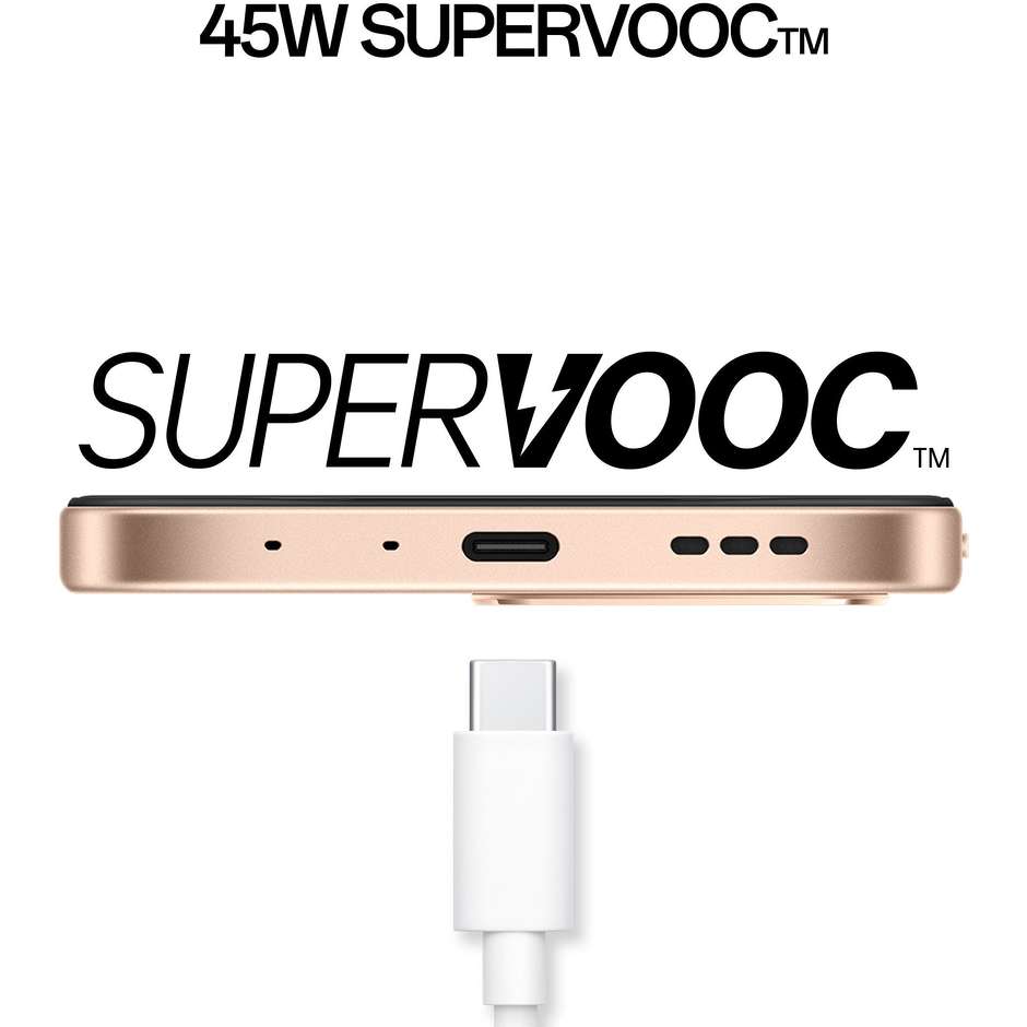 OPPO A6 Smartphone 5G 17,1 cm (6.75") 120Hz 6 GB 256 GB Doppia SIM 50 MP 6550 mAh Oro (Aurora Gold)