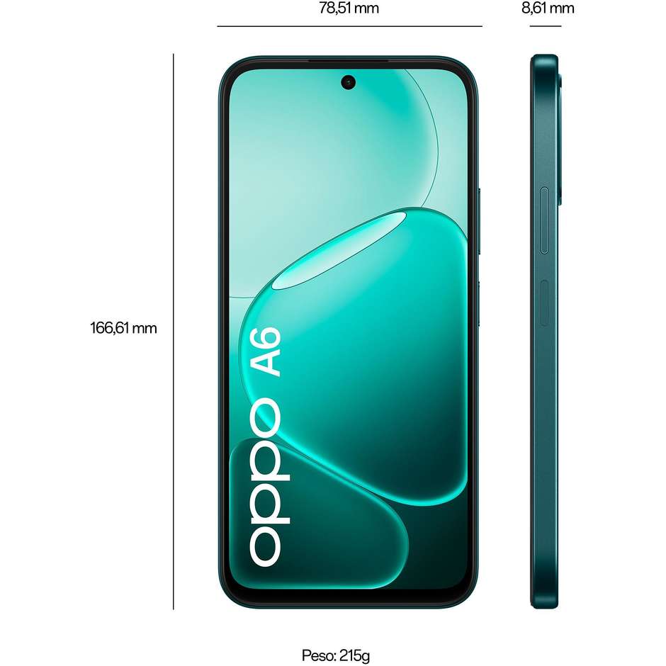OPPO A6 Smartphone 6,75" 120Hz 6GB/256GB 50MP Sapphire Black
