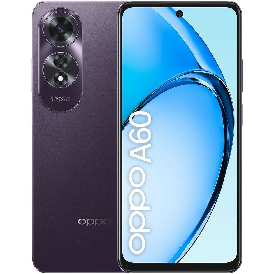 Oppo A60 Smartphone 6,67" FHD Ram 8 Gb Memoria 256 Gb Android colore viola