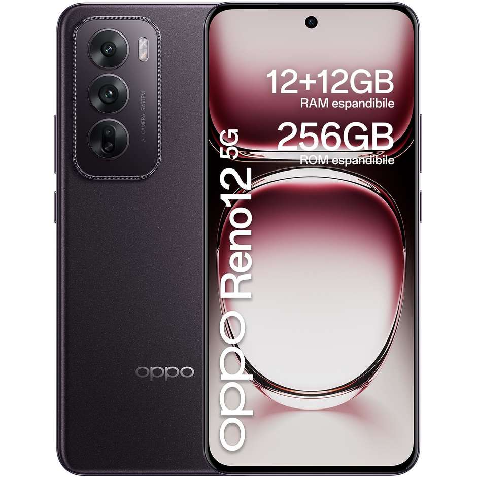 OPPO A60 Smartphone 6.67” Ram 12 GB Memoria 256 GB Android 14 Colore Midnight Purple