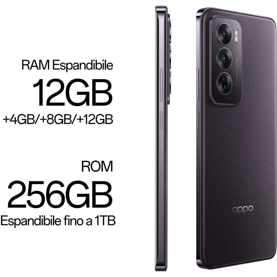 OPPO A60 Smartphone 6.67” Ram 12 GB Memoria 256 GB Android 14 Colore Midnight Purple