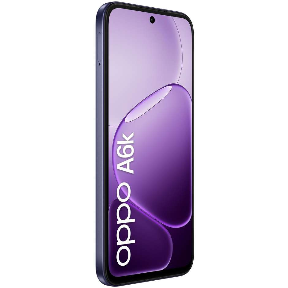 OPPO A6k Smartphone 17,1 cm (6.75") 120Hz 4 GB 256 GB Doppia SIM 5000 mAh Nero (Crystal Black)