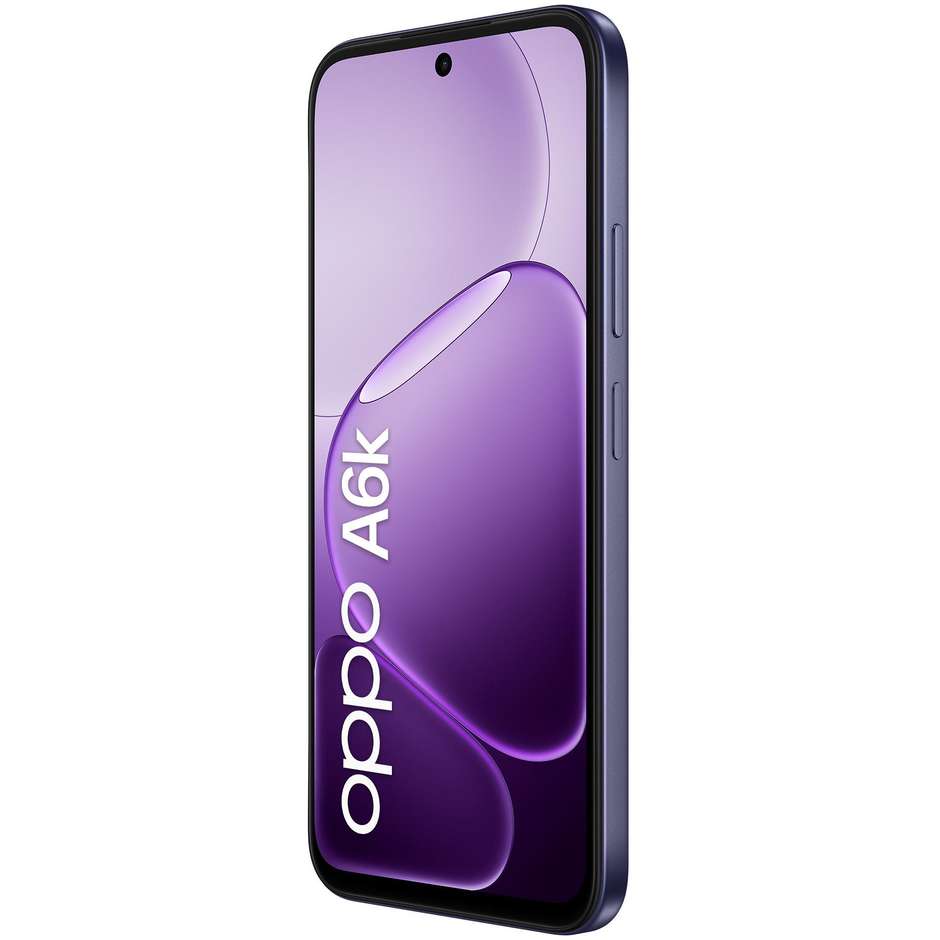 OPPO A6k Smartphone 17,1 cm (6.75") 120Hz 4 GB 256 GB Doppia SIM 5000 mAh Nero (Crystal Black)