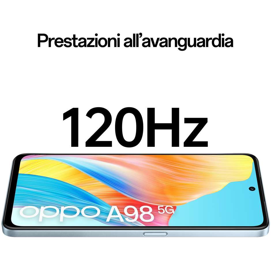 OPPO A98 Smartphone 5G 6.72” Ram 8 Gb Memoria 256 Gb Android 13 Colore Blu