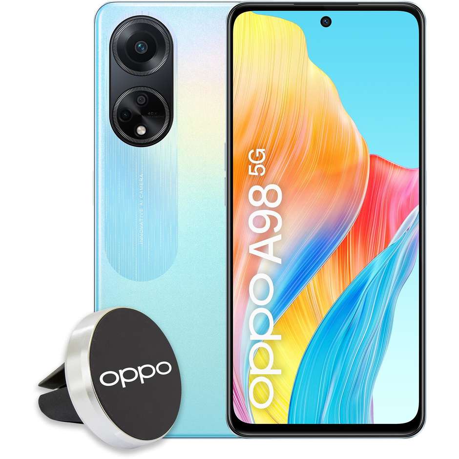 OPPO A98 Smartphone 5G 6.72” Ram 8 Gb Memoria 256 Gb Android 13 Colore Blu