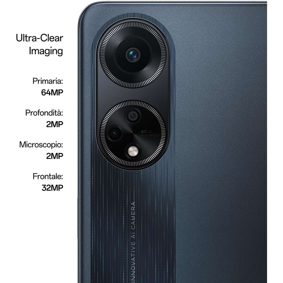 OPPO A98 Smartphone 5G 6.72” Ram 8 Gb Memoria 256 Gb Android 13 Colore Nero