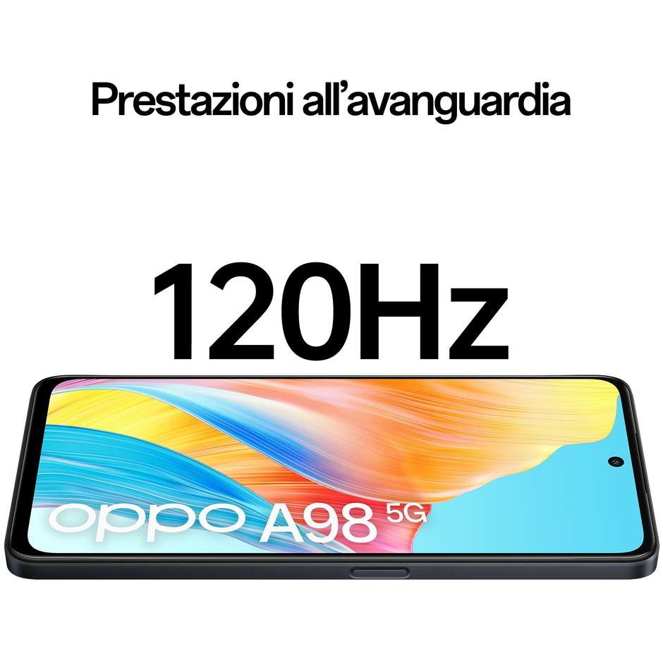 OPPO A98 Smartphone 5G 6.72” Ram 8 Gb Memoria 256 Gb Android 13 Colore Nero