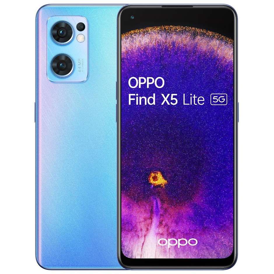 OPPO Find X5 Lite Smartphone 5G 6.43" Ram 8 GB Memoria 256 GB Android 12 Colore Blu