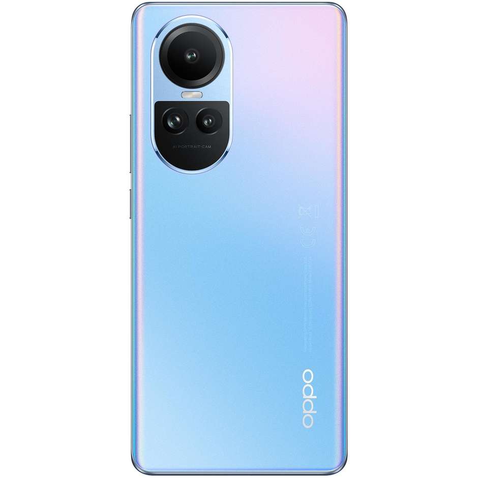 OPPO Reno 10 Smartphone 5G 6.7" RAM 8 GB Memoria 256 GB Colore Ice Blue