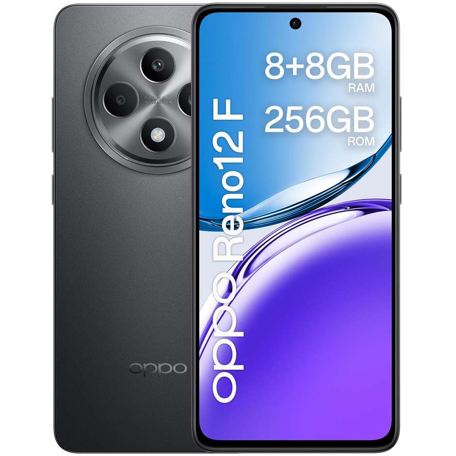 OPPO Reno 12 F Smartphone 4G 6.67” Full HD+ Ram 16 GB Memoria 256 GB Colore Grigio