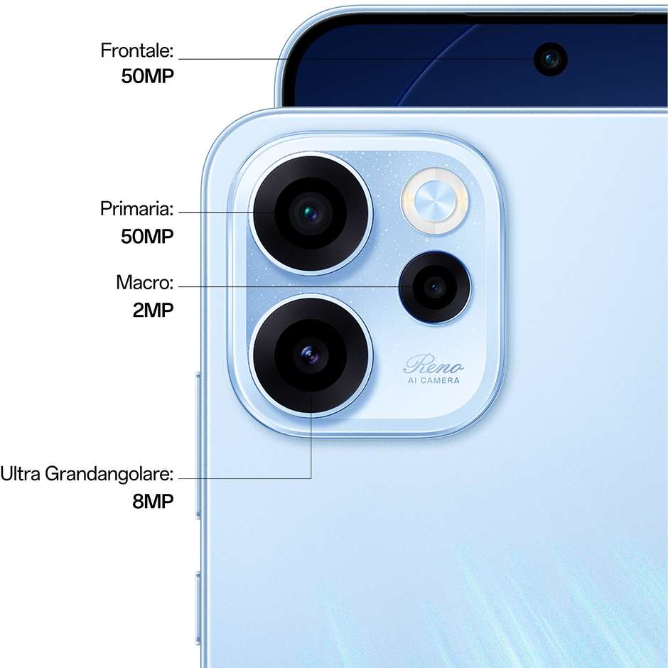 OPPO Reno15 F 5G 256GB Display AMOLED 6,57" 50MP Aurora Blue