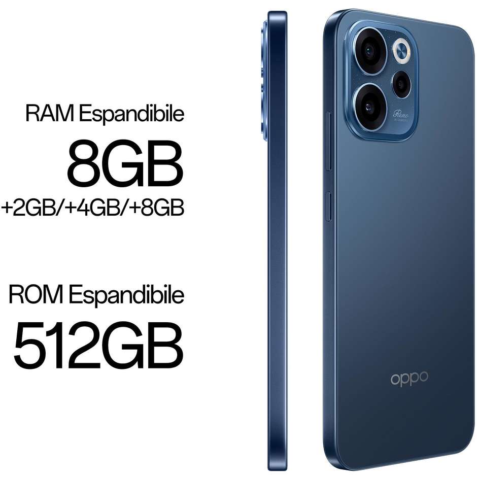 OPPO Reno15 FS Smartphone 5G 16,7 cm (6.57") AMOLED 120Hz 8 GB 512 GB 50 MP 5000 mAh Nero (Twilight Black)