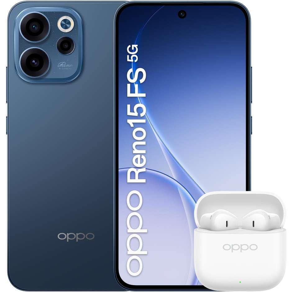 OPPO Reno15 FS Twilight Black Box Smartphone 5G 6,57" Ram 8 GB Memoria 512 GB Colore Nero + Enco Buds 3