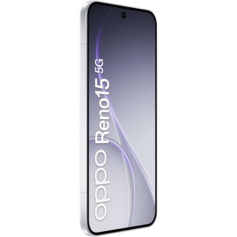 OPPO Reno15 Smartphone 5G 16,7 cm (6.59") AMOLED 120Hz 8 GB 512 GB 50 MP 5000 mAh Bianco (Aurora White)