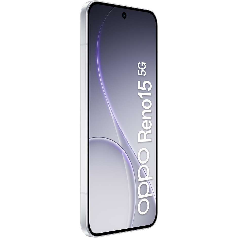 OPPO Reno15 Smartphone 5G 16,7 cm (6.59") AMOLED 120Hz 8 GB 512 GB 50 MP 5000 mAh Bianco (Aurora White)