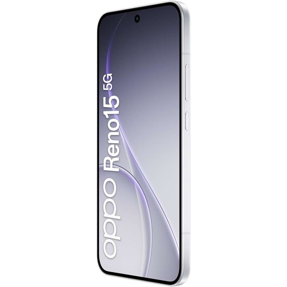 OPPO Reno15 Smartphone 5G 16,7 cm (6.59") AMOLED 120Hz 8 GB 512 GB 50 MP 5000 mAh Bianco (Aurora White)