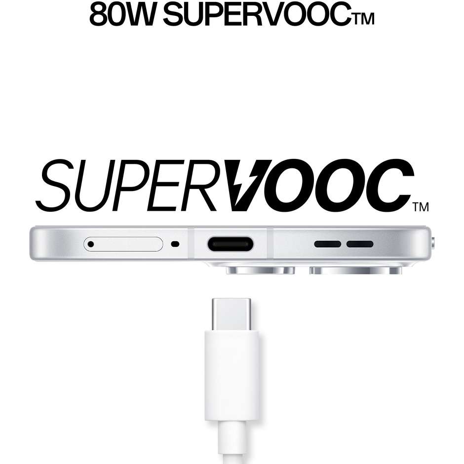 OPPO Reno15 Smartphone 5G 16,7 cm (6.59") AMOLED 120Hz 8 GB 512 GB 50 MP 5000 mAh Bianco (Aurora White)