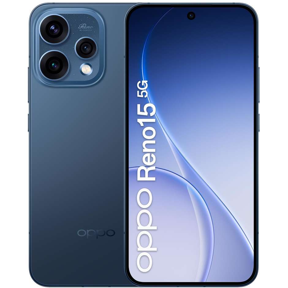 OPPO Reno15 Smartphone 5G 16,7 cm (6.59") AMOLED 120Hz 8 GB 512 GB 50 MP 5000 mAh Nero (Twilight Black)