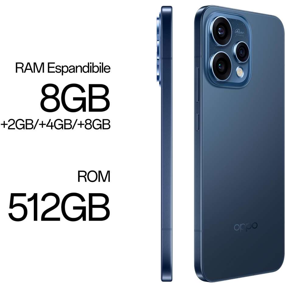 OPPO Reno15 Smartphone 5G 16,7 cm (6.59") AMOLED 120Hz 8 GB 512 GB 50 MP 5000 mAh Nero (Twilight Black)