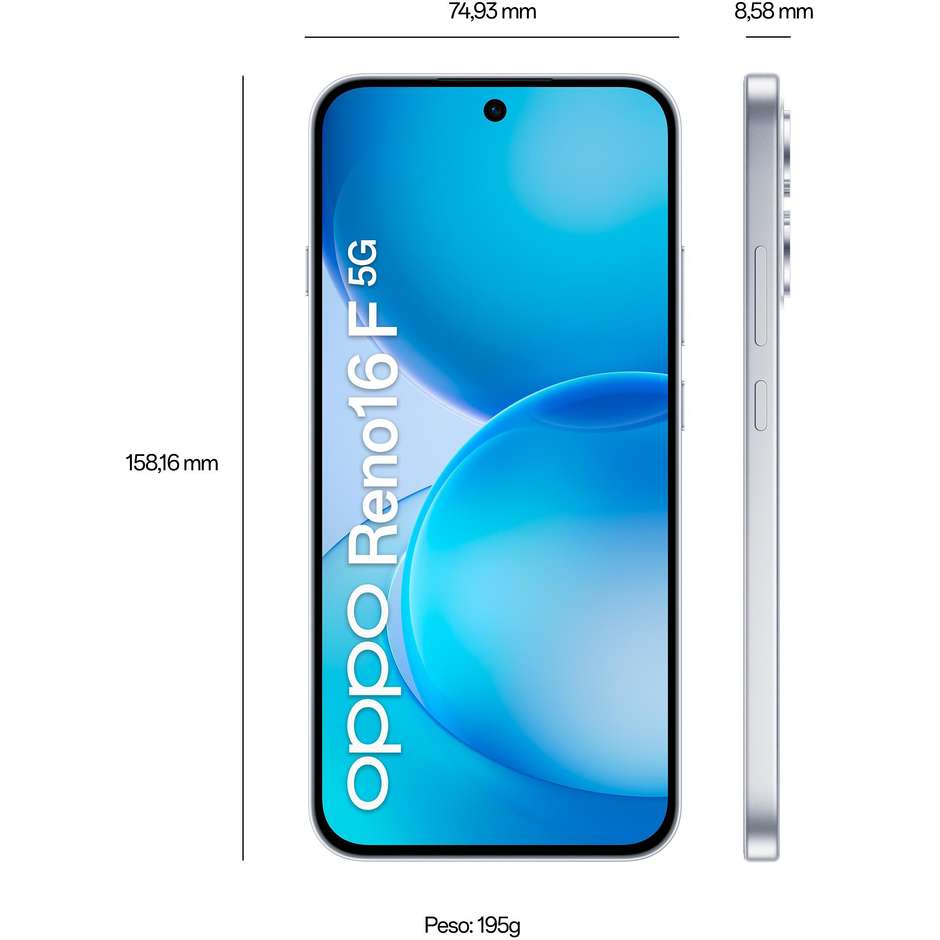 OPPO Reno16 F 5G 8 GB/256 GB AMOLED 120 Hz Pop White