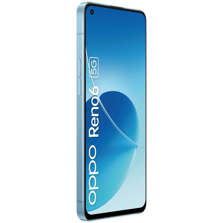 Oppo Reno6 5G Smartphone 6,43" FHD+ Ram 8 GB Memoria 128 GB ColorOS 11.3 colore Arctic Blue