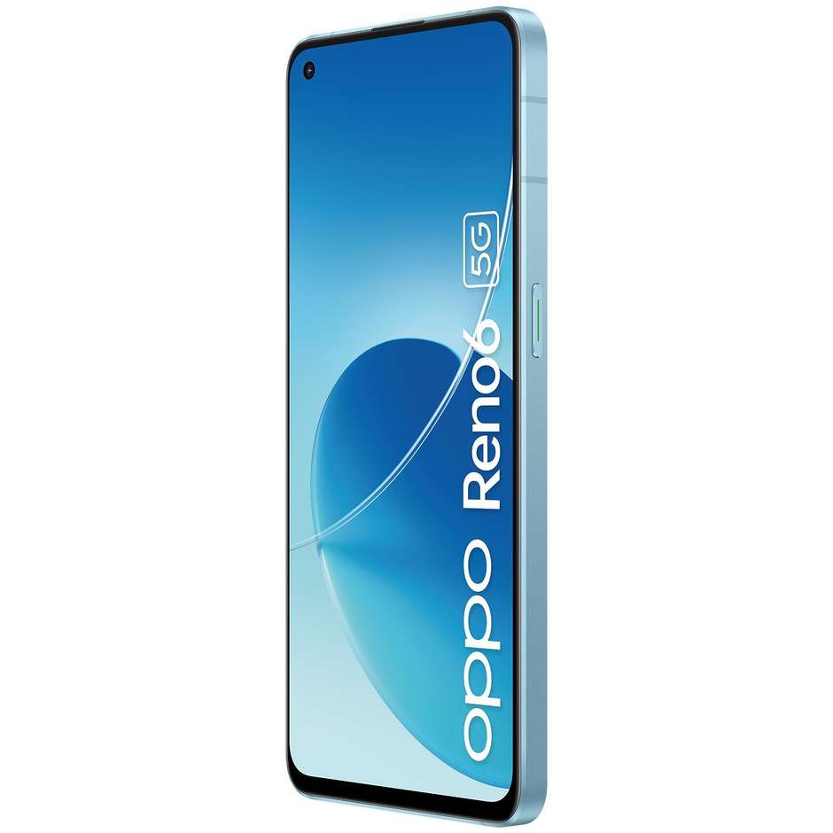 Oppo Reno6 5G Smartphone 6,43" FHD+ Ram 8 GB Memoria 128 GB ColorOS 11.3 colore Arctic Blue