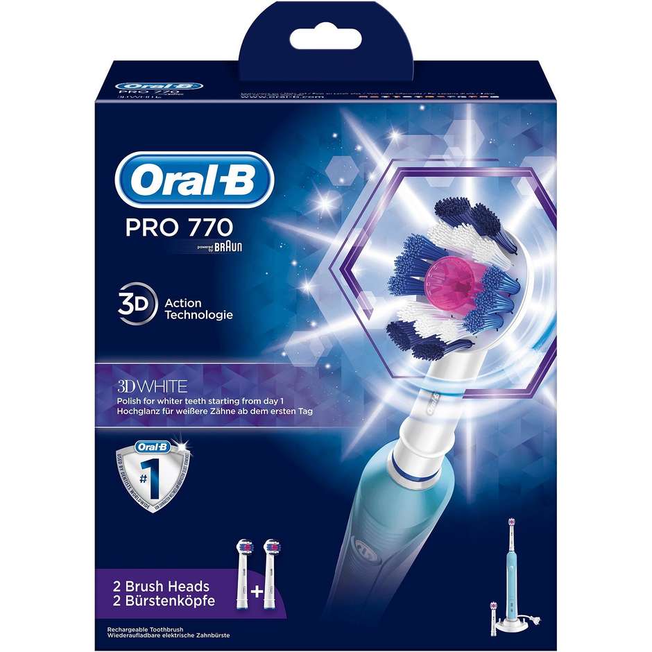 Oral-B 80285669 spazzolino elettrico rotante-oscillante blu con 2 testine 3D White