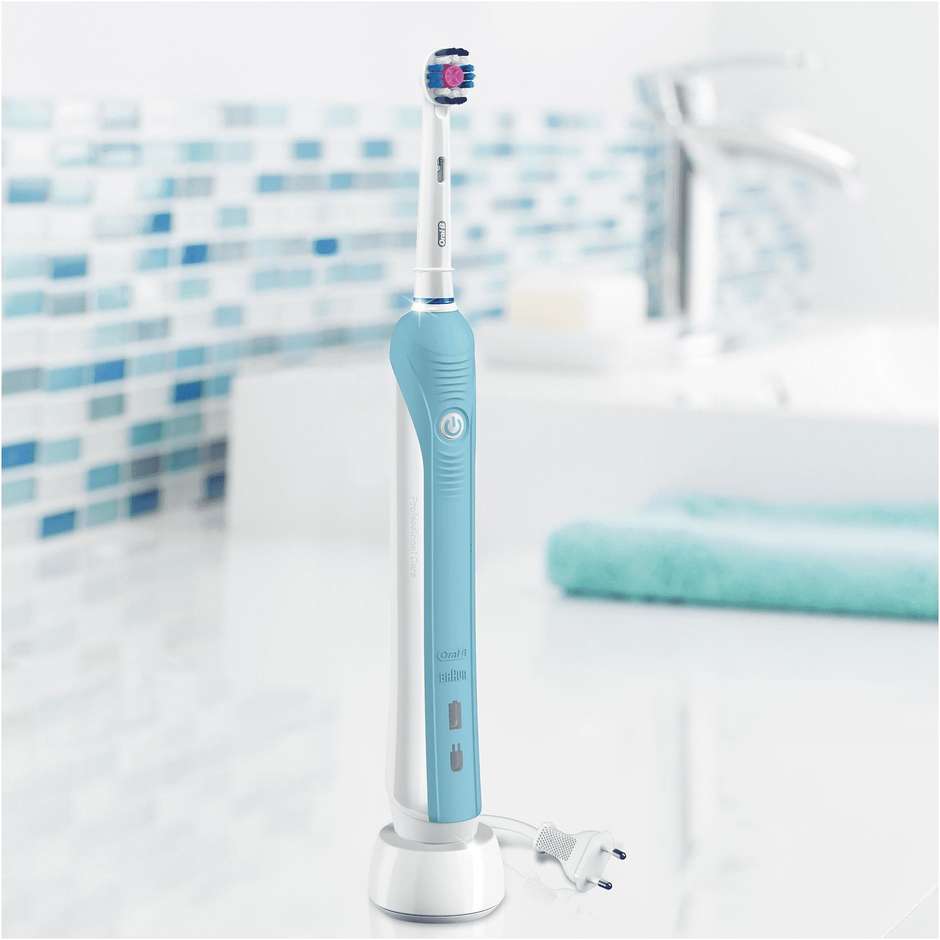 Oral-B 80285669 spazzolino elettrico rotante-oscillante blu con 2 testine 3D White