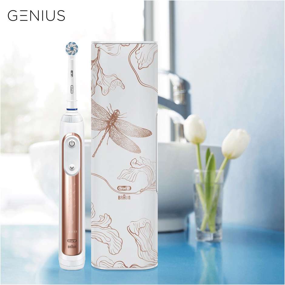 Oral-B Genius 8600 Spazzolino Elettrico Ricaricabile Bluetooth con Sensore Pressione Silver