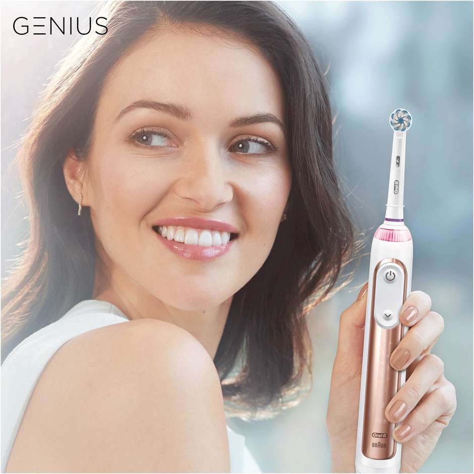 Oral-B Genius 8600 Spazzolino Elettrico Ricaricabile Bluetooth con Sensore Pressione Silver