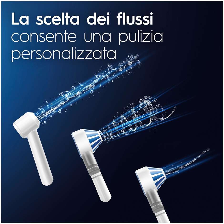 Oral-B Idropulsore Health Center Avanzato con 2 Beccucci Oxyjet, 2 Beccucci Con Getto D’acqua. 1 Idropulsore Colore Bianco