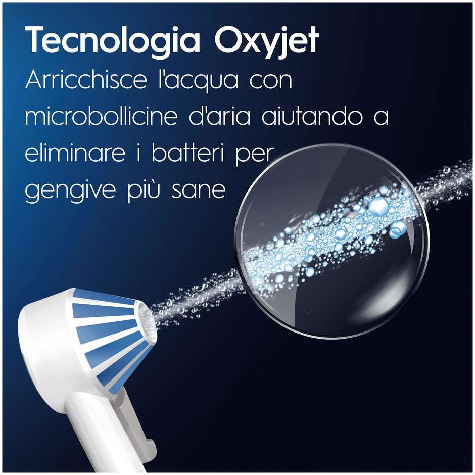 Oral-B Idropulsore Health Center Avanzato con 2 Beccucci Oxyjet, 2 Beccucci Con Getto D’acqua. 1 Idropulsore Colore Bianco