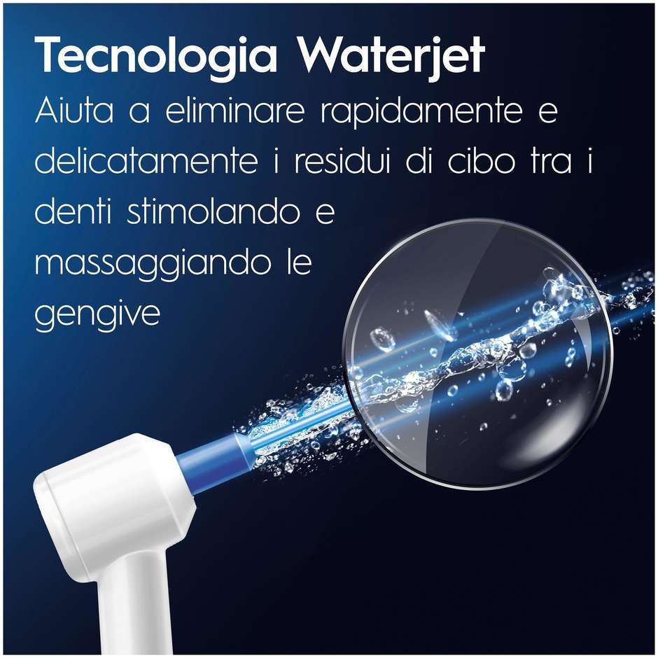 Oral-B Idropulsore Health Center Avanzato con 2 Beccucci Oxyjet, 2 Beccucci Con Getto D’acqua. 1 Idropulsore Colore Bianco