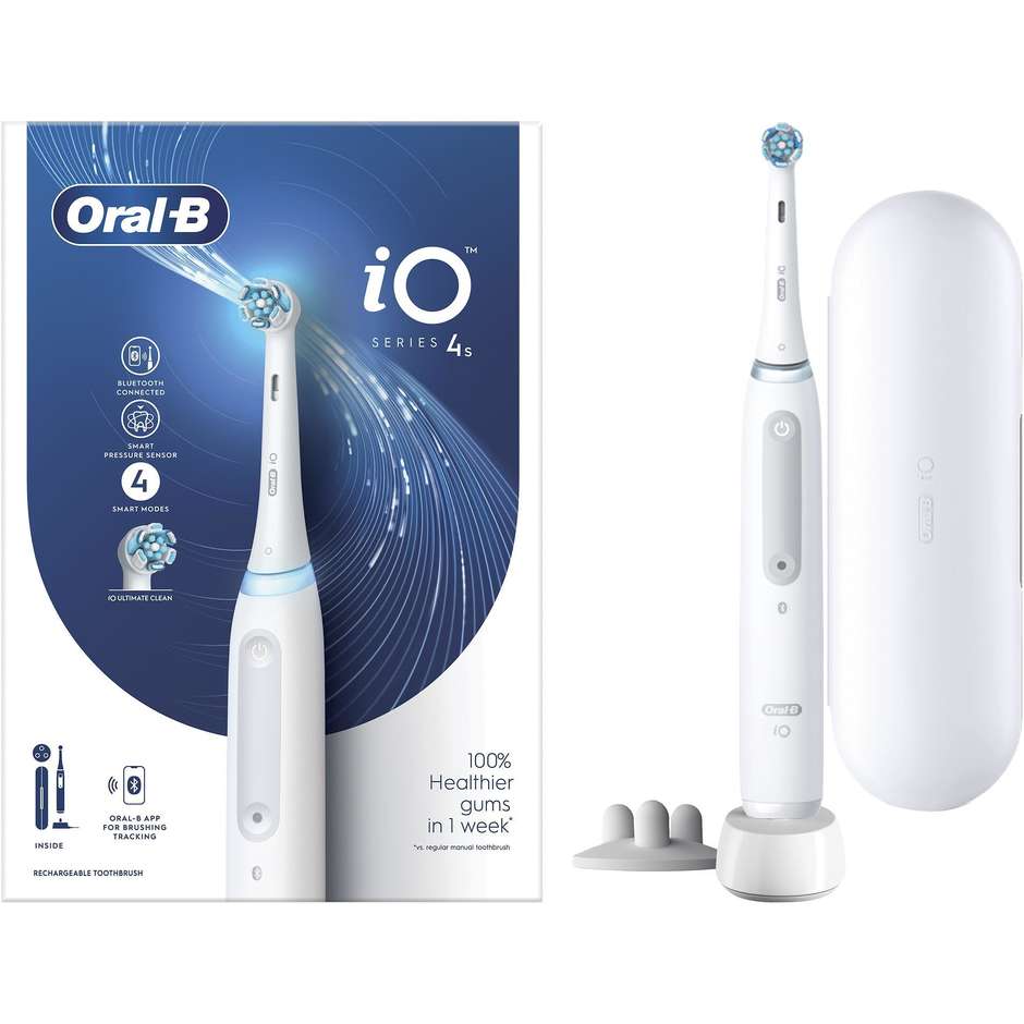 Oral-B iO Series 4 Spazzolino Elettrico Magnetico con Sensore Pressione Smart Bianco
