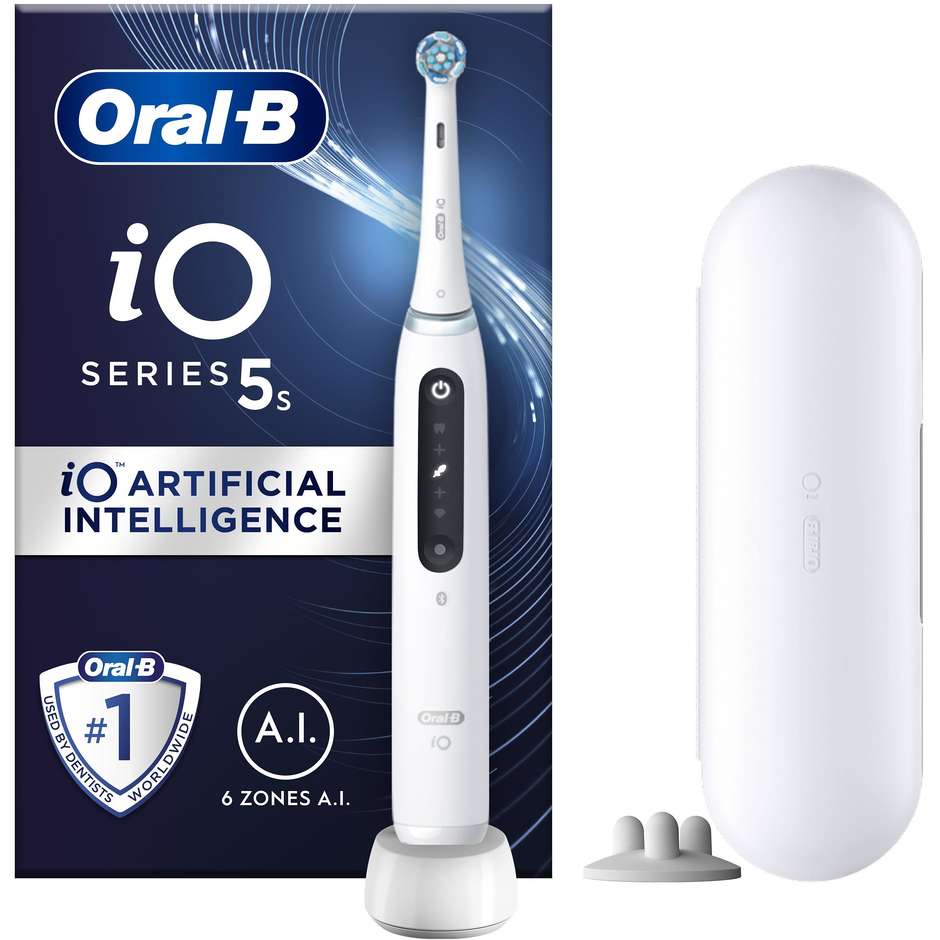 Oral-B iO Series 5 Spazzolino Elettrico Magnetico Intelligente con Connessione Bluetooth Bianco