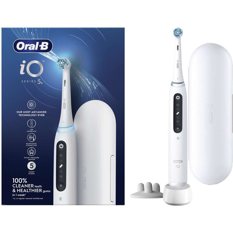 Oral-B iO Series 5 Spazzolino Elettrico Magnetico Intelligente con Connessione Bluetooth Bianco