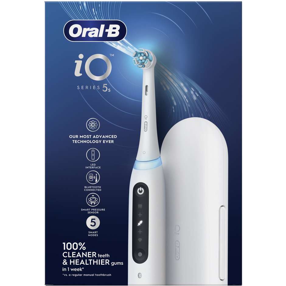 Oral-B iO Series 5 Spazzolino Elettrico Magnetico Intelligente con Connessione Bluetooth Bianco