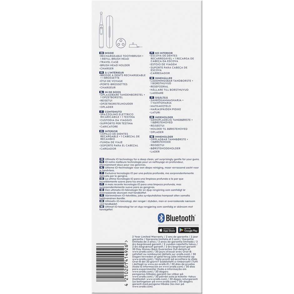 Oral-B iO Series 5 Spazzolino Elettrico Magnetico Intelligente con Connessione Bluetooth Bianco