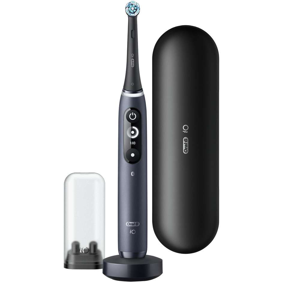 Oral-B iO Series 7 Spazzolino Elettrico Magnetico con Display Interattivo e Custodia Nero