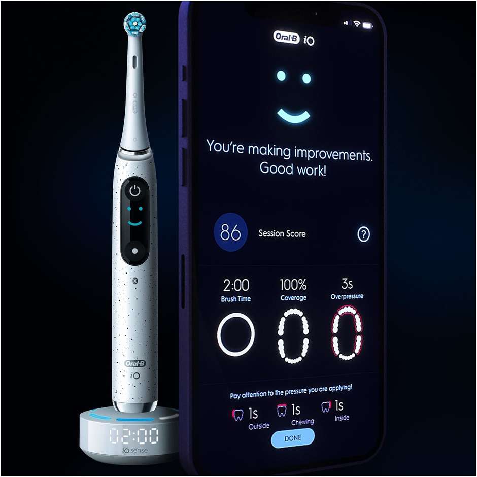 Oral-B iO Spazzolino Elettrico Ricaricabile 1 Testina + Custodia Da Viaggio ricaricabile Colore Bianco