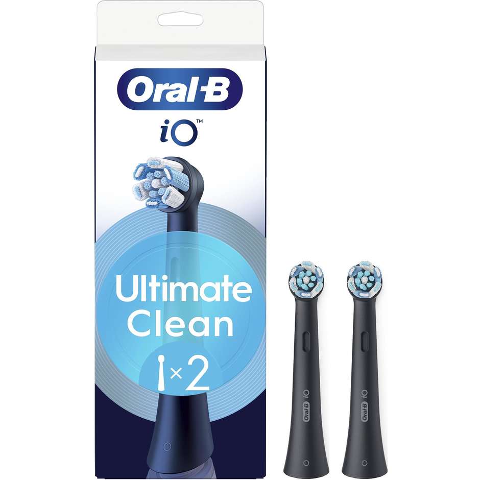 Oral-B iO Ultimate Clean Black, 2 testine di ricambio nere